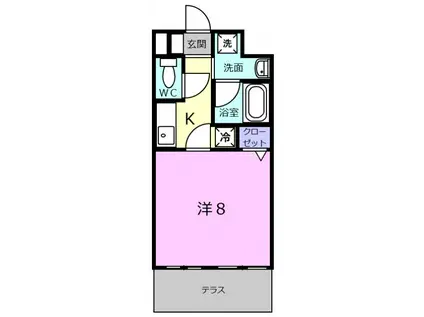 アンビエンテ(1K/2階)の間取り写真