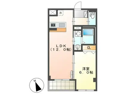メルヴェール・コリーヌ(1LDK/3階)の間取り写真
