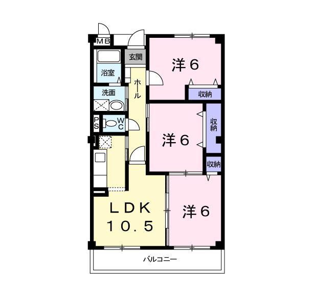 ラ・フォンターナ(3LDK/2階)の間取り写真