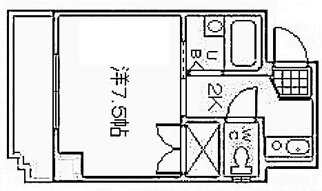 FUJIビル(1K/4階)の間取り写真