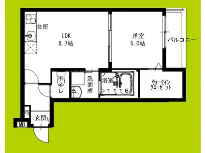 フジパレス瓜生堂III番館(1LDK/1階)の間取り写真