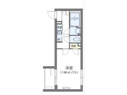 ともすII(1K/1階)の間取り写真