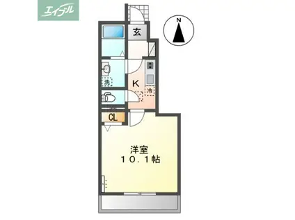 キャトルセゾン(1K/1階)の間取り写真