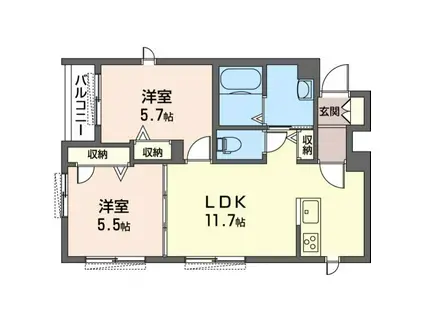 リラフォート(2LDK/1階)の間取り写真