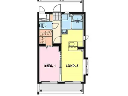 エンデバー(ワンルーム/1階)の間取り写真