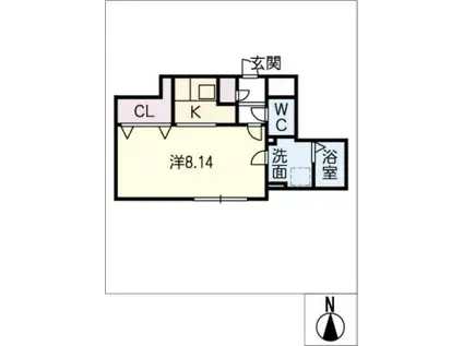 BRANCHE御器所(1K/3階)の間取り写真