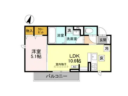 CLASSEUM幸西III 208(1LDK/2階)の間取り写真