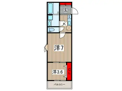 上小町ルピア(2K/2階)の間取り写真