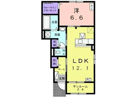 エトワールII(1LDK/1階)の間取り写真