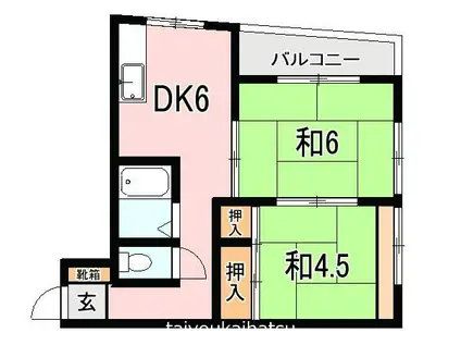 第一メゾン紫原(2DK/4階)の間取り写真