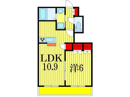 EGRETMARSH(1LDK/1階)の間取り写真