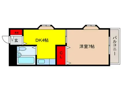 石井メディカルビル(1DK/3階)の間取り写真