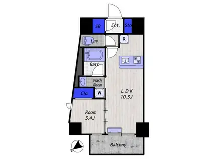 DUO FRATS ITABASHI OYAMA(1LDK/2階)の間取り写真