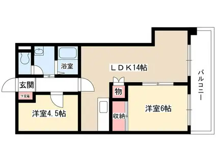 スカイライフ新宿(2LDK/6階)の間取り写真