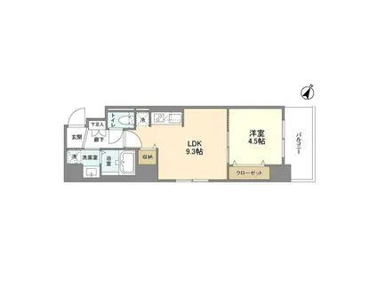 地下鉄千日前線 阿波座駅 徒歩6分 9階建 築3年(1LDK/7階)の間取り写真