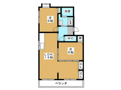 グリーンハイツ(2LDK/1階)の間取り写真