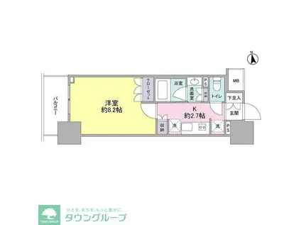 スタイリオ品川中延(1K/11階)の間取り写真