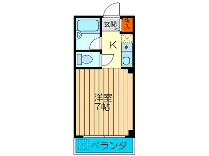 CASA西郷(1K/2階)の間取り写真
