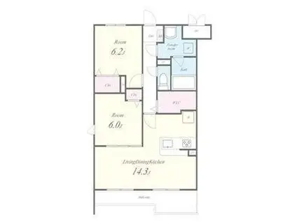 カンフリエ寿(2LDK/3階)の間取り写真