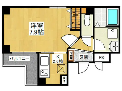 エル西宮(1K/6階)の間取り写真