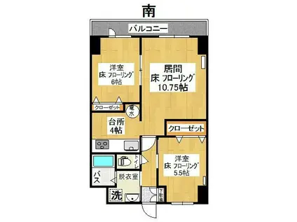 カルム・エ・ペ(2LDK/4階)の間取り写真