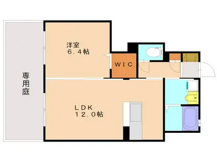 メゾンドゥ・大橋A(1LDK/1階)の間取り写真