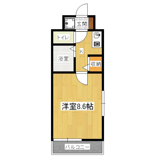 カーサコモド(1K/1階)の間取り写真