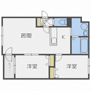 ルグラン宮の沢(2LDK/2階)の間取り写真