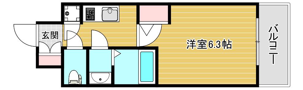 エスリード南堀江レジデンス(1K/4階)の間取り写真