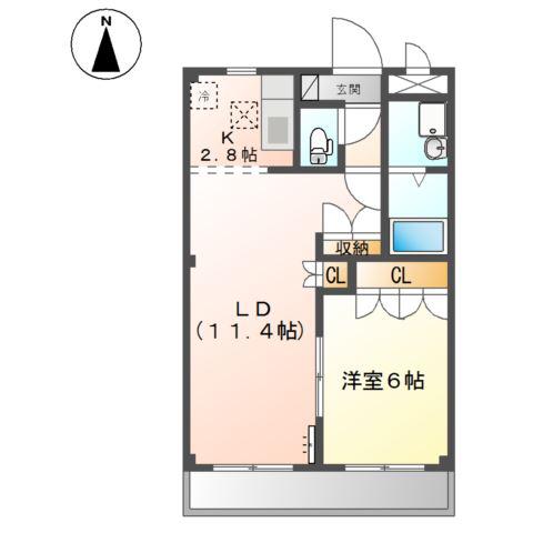 メゾンソレイユ(1LDK/1階)の間取り写真