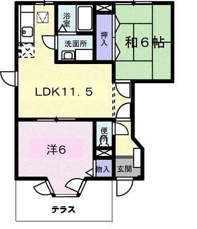 シャルマンメゾンA(2LDK/1階)の間取り写真
