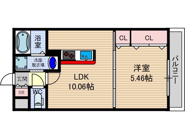 メゾンルミエール(1LDK/3階)の間取り写真