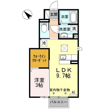 シャルム宮古(1LDK/1階)の間取り写真