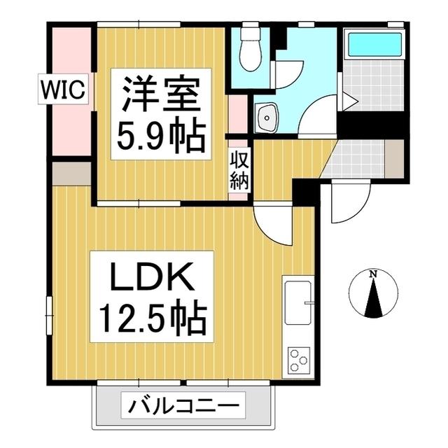 アグリア北館(1LDK/1階)の間取り写真