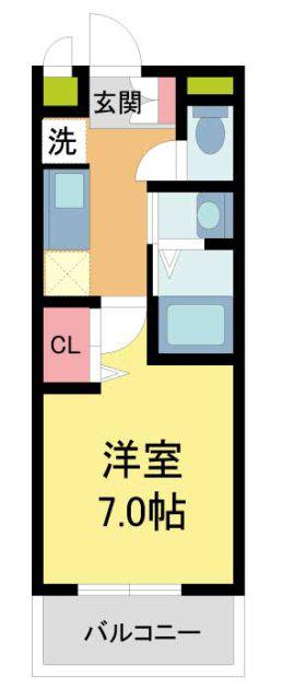 AILE青木(1K/3階)の間取り写真