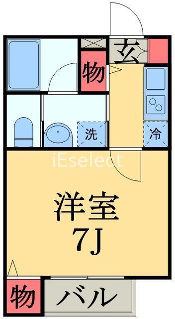ルミエール エタンセル ドゥー(1K/2階)の間取り写真