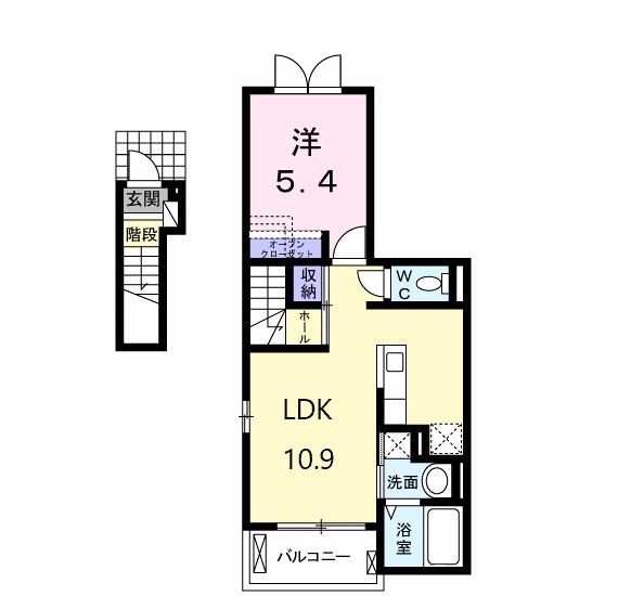 プロスペラー・エフ(1LDK/2階)の間取り写真