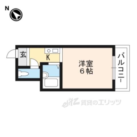 ハイツ玉川5(ワンルーム/2階)の間取り写真