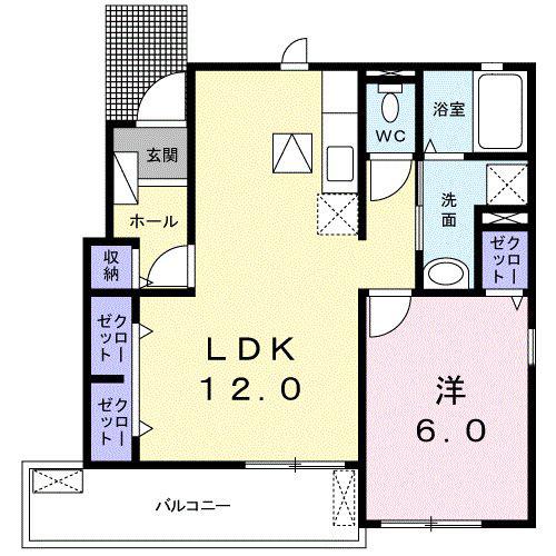 STELLAR I(1LDK/1階)の間取り写真