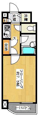 ビュートピネ早稲田(1K/4階)の間取り写真