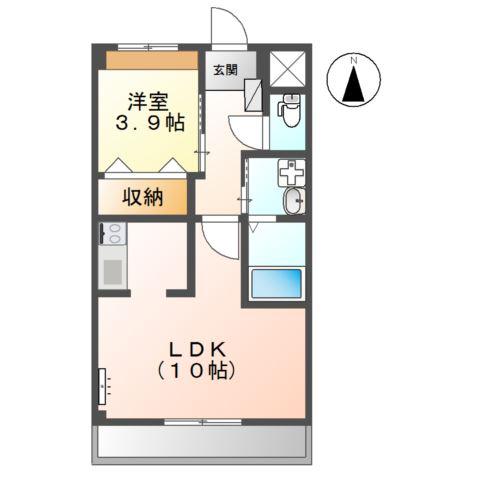 プランドール(1LDK/2階)の間取り写真