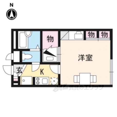 ロイヤルSK指柳(1K/2階)の間取り写真
