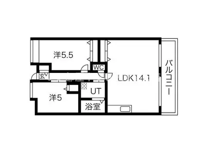 阪神ハイグレードマンション12番館(2LDK/6階)の間取り写真