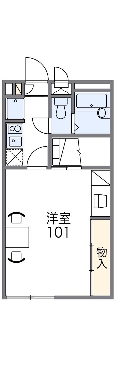 レオパレスMS加古川(1K/1階)の間取り写真