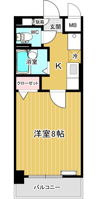 セ・ラ・ヴィ(1K/3階)の間取り写真