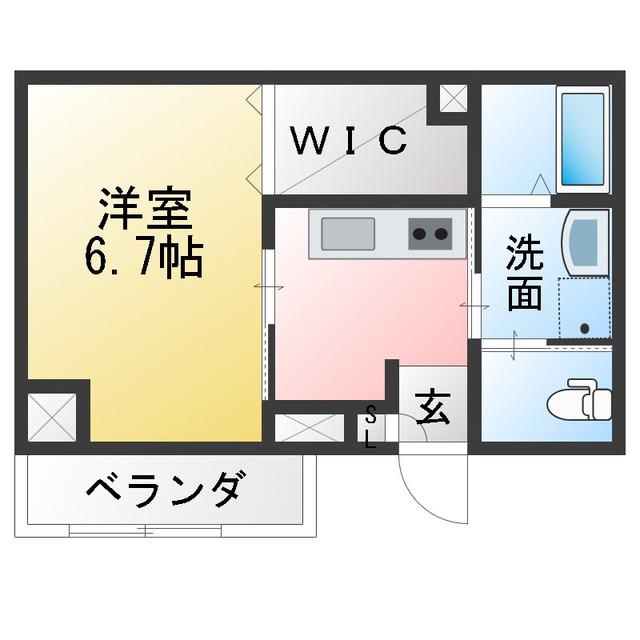 アール柚木(1K/1階)の間取り写真