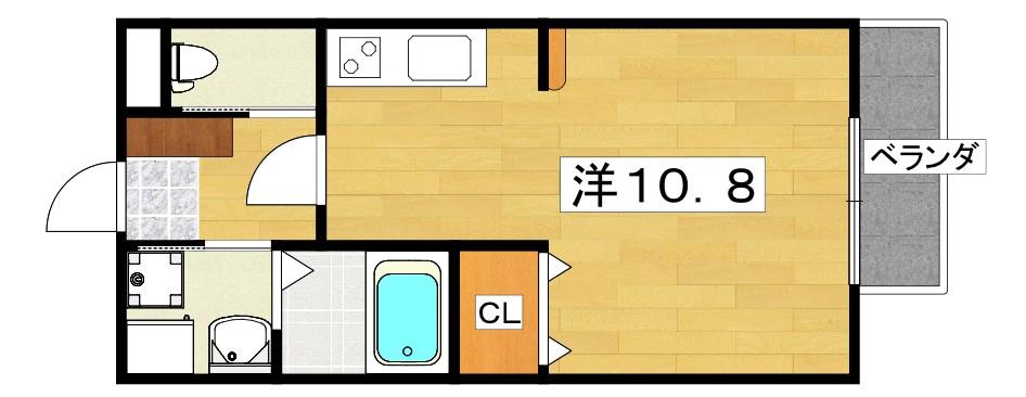 ハイツプランドールII(ワンルーム/2階)の間取り写真