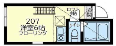 ユナイト根岸パステルナーク(ワンルーム/2階)の間取り写真