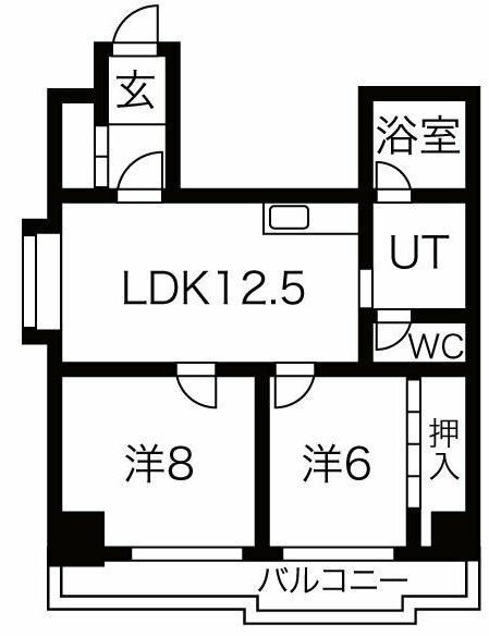 NYレジデンスいりなか(2LDK/3階)の間取り写真
