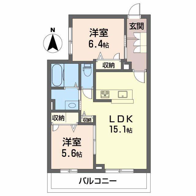 アランチアS(2LDK/1階)の間取り写真